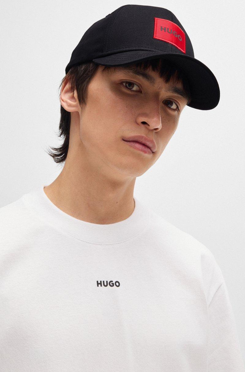 Hugo Boss Gorra de sarga de algodón con etiqueta con logo roja En línea