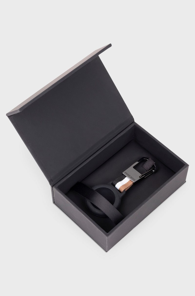 Hugo Boss Llavero con rayas de la marca y funda para AirTag Outlet online