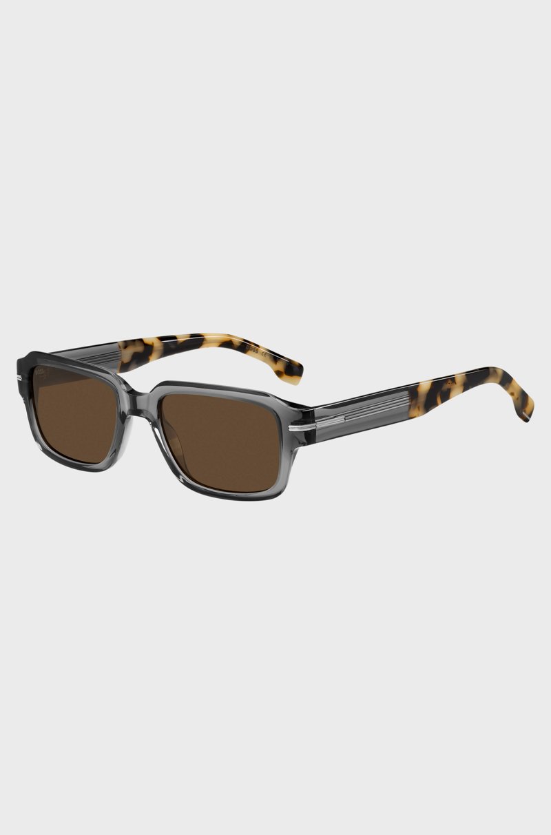 Hugo Boss Gafas de sol de acetato transparente con detalles en Habana