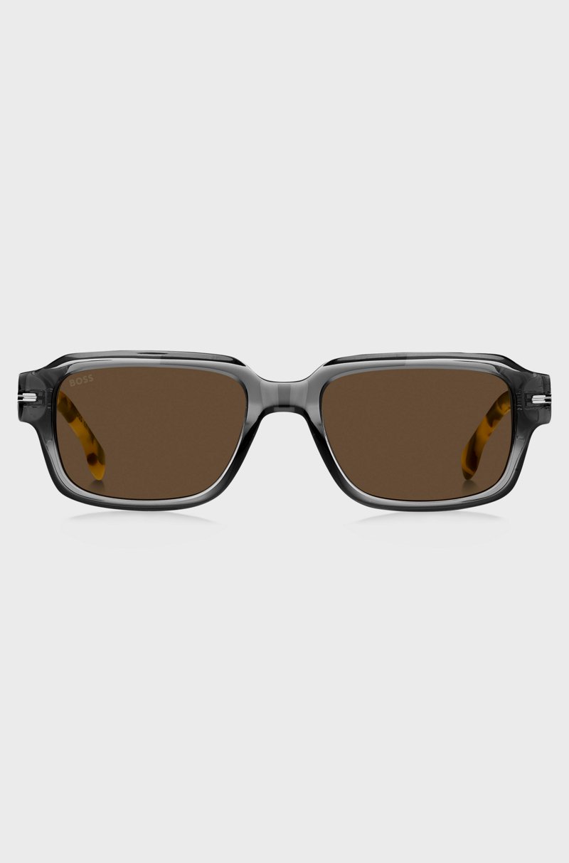 Hugo Boss Gafas de sol de acetato transparente con detalles en Habana Tienda
