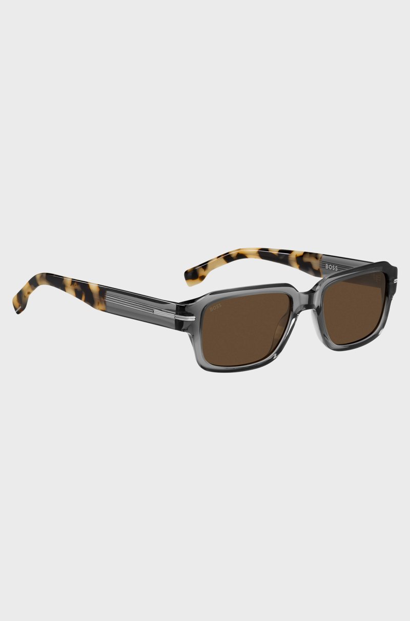 Hugo Boss Gafas de sol de acetato transparente con detalles en Habana Tienda