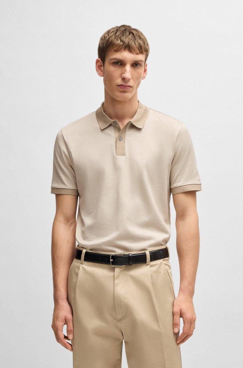 Hugo Boss Polo de algodón mercerizado con microestampado
