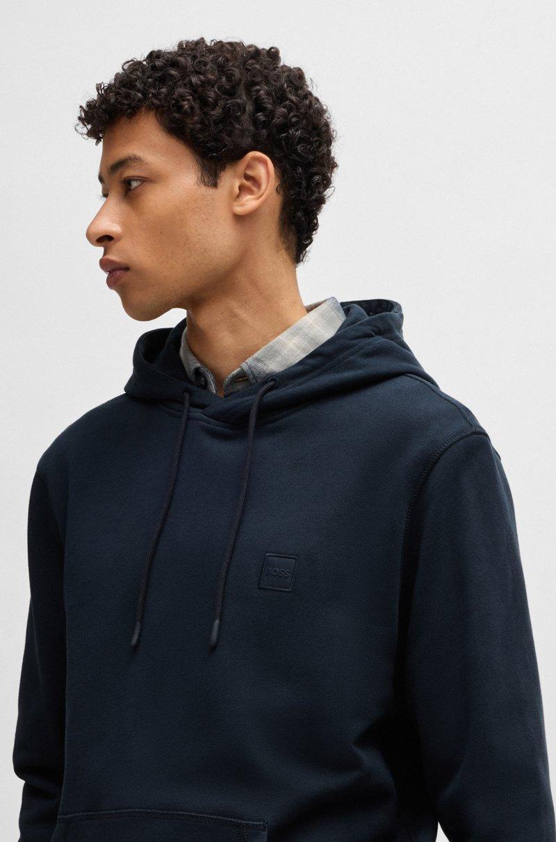 Hugo Boss Sudadera con capucha regular fit de felpa de algodón con parche de logo Rebajas online