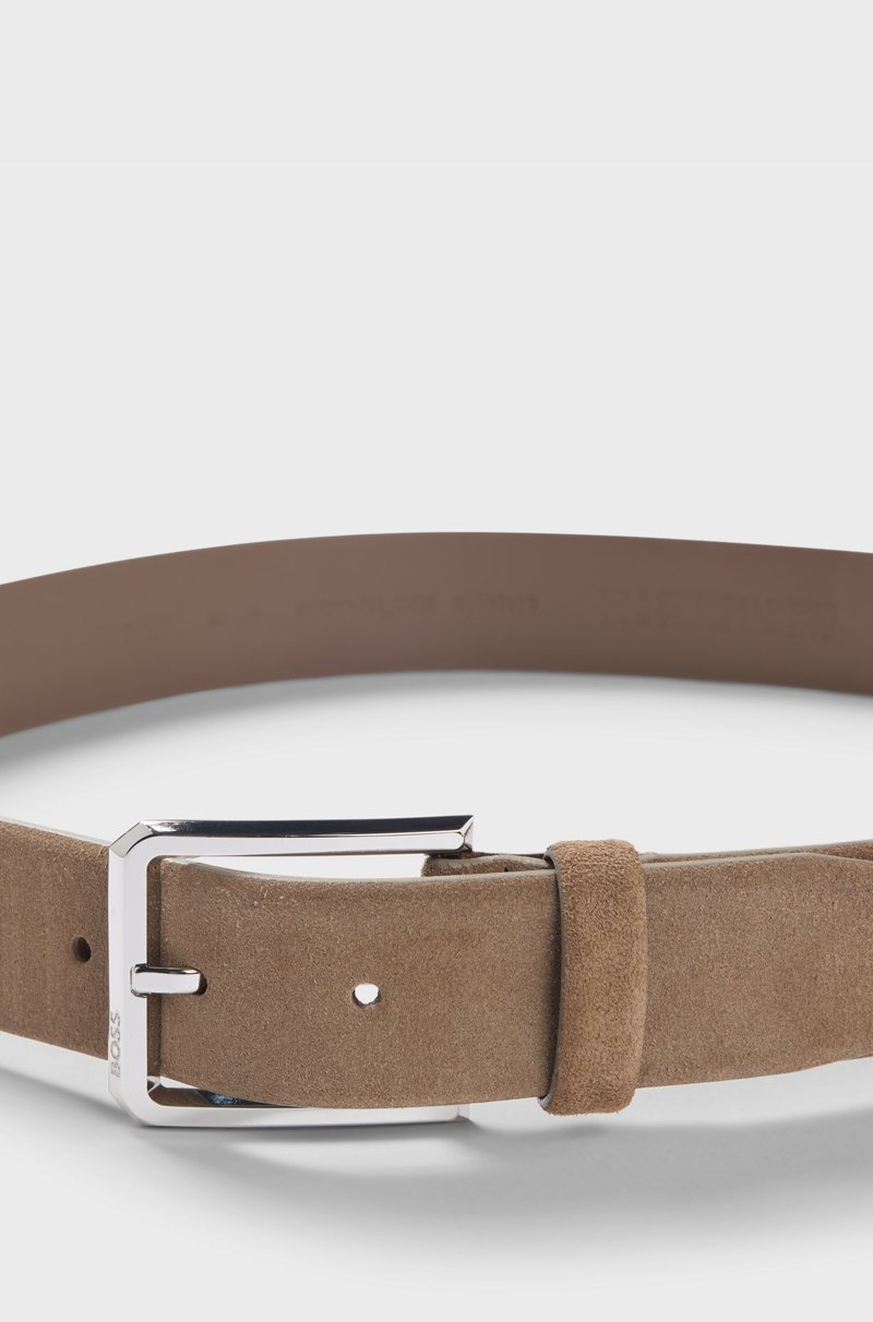 Hugo Boss Cinturón de ante con hebilla pulida COMPRAR AHORA