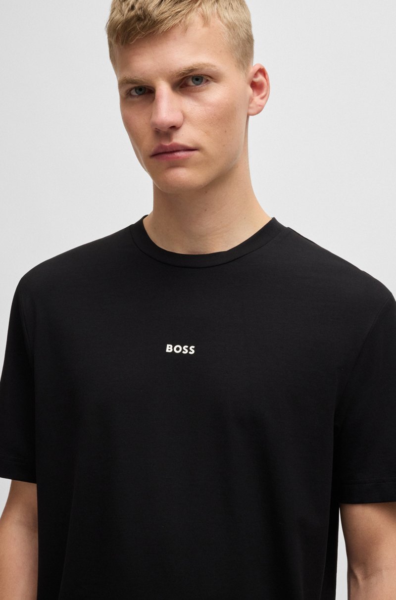 Hugo Boss Camiseta relaxed fit de algodón elástico con logo estampado Últimos 2 días