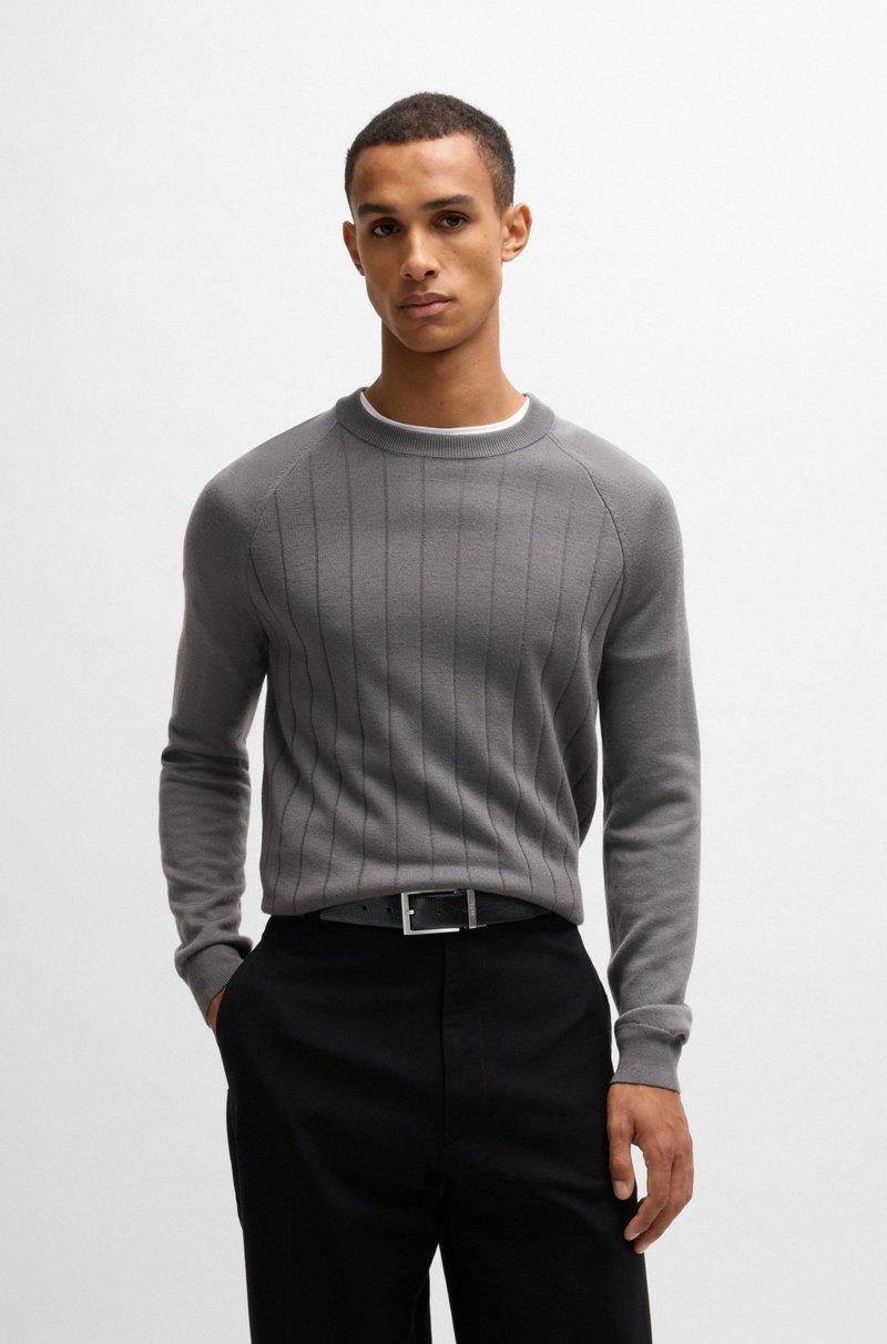 Hugo Boss Cinturón reversible de piel italiana granulada con logo en la trabilla Promoción por tiempo limitado