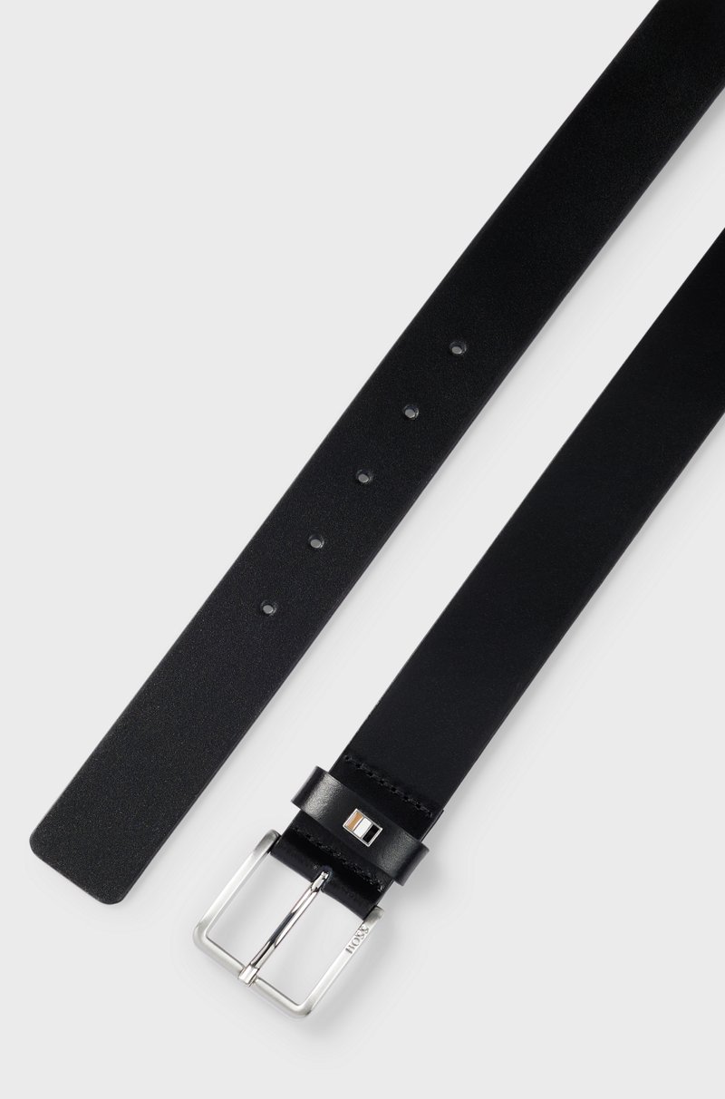 Hugo Boss Cinturón de piel italiana con detalle de rayas de la marca en la trabilla Solo queda un día