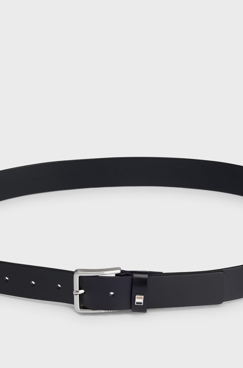 Hugo Boss Cinturón de piel italiana con detalle de rayas de la marca en la trabilla Solo queda un día
