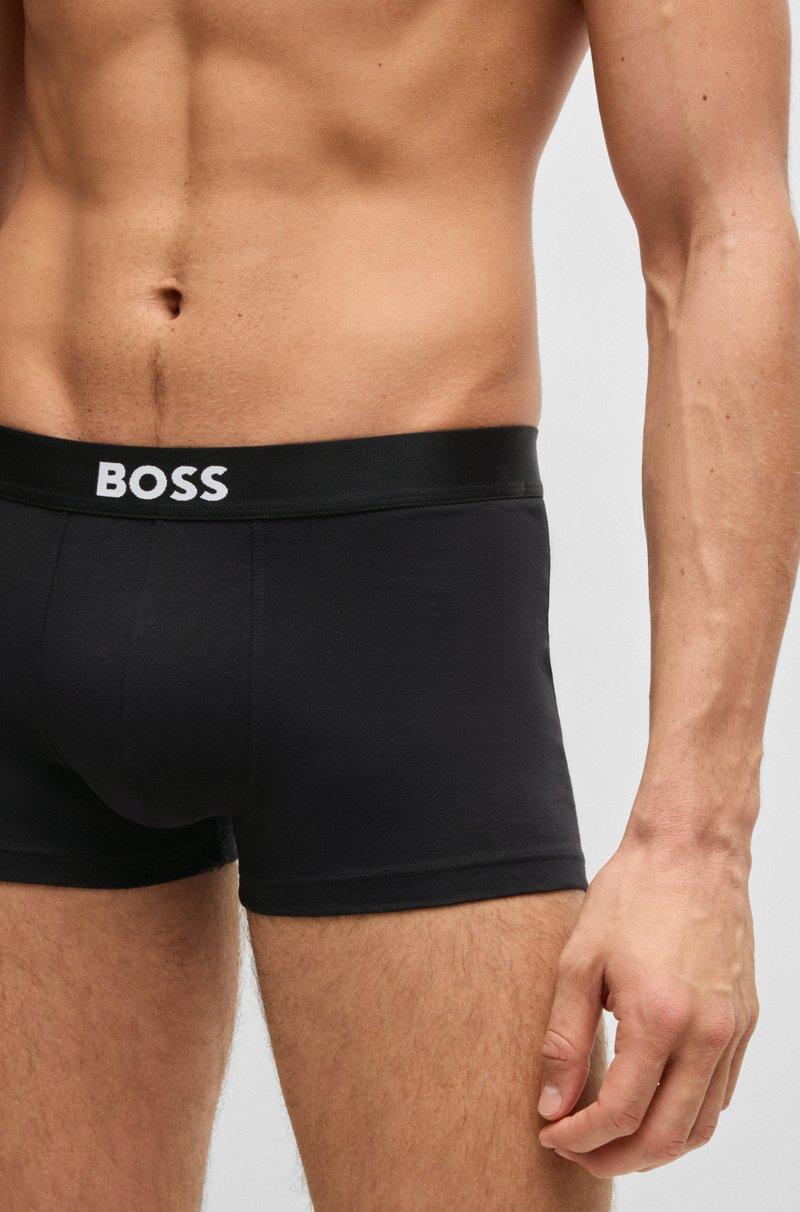 Hugo Boss Paquete de tres calzoncillos de algodón elástico con logo en la cintura Liquidación