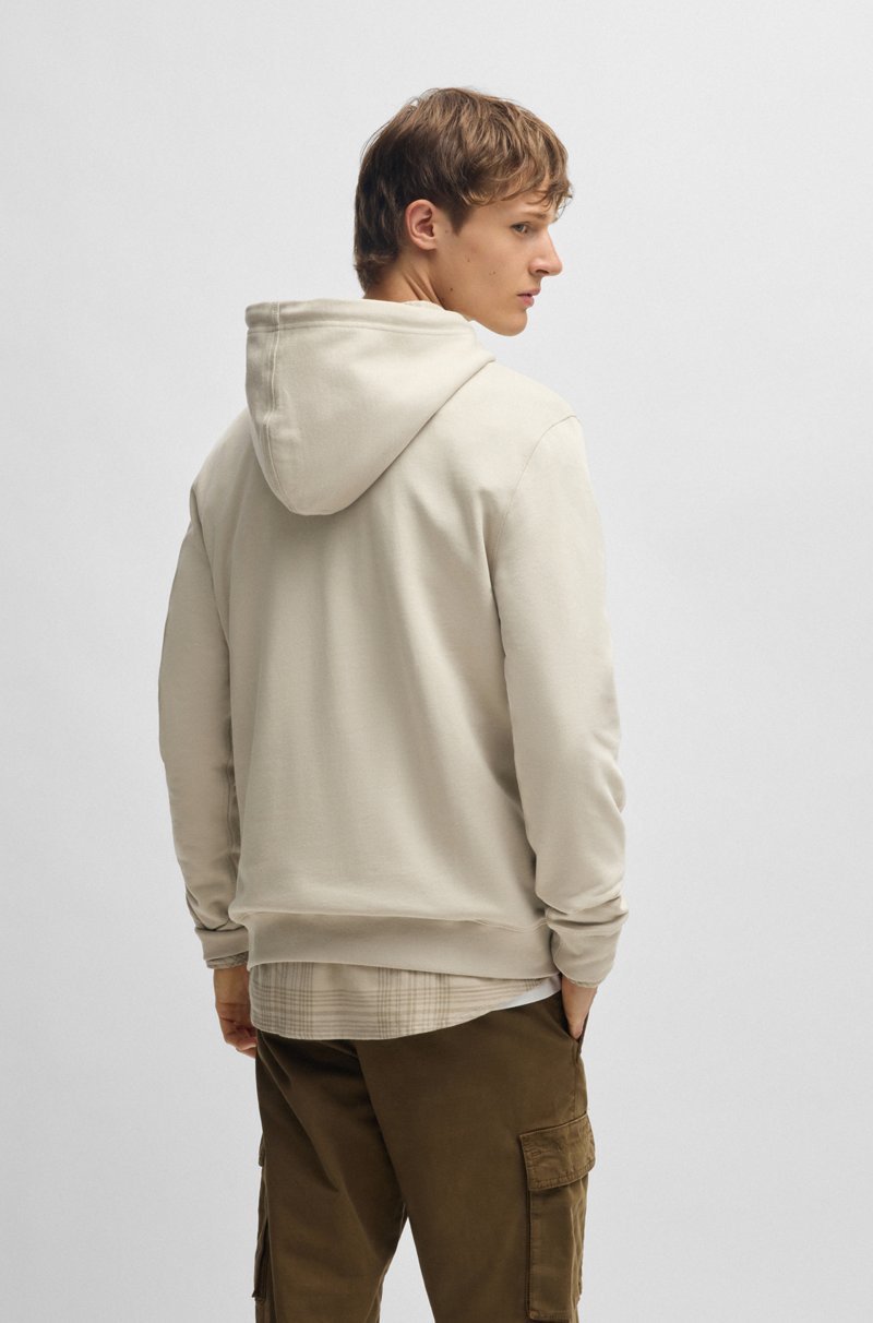 Hugo Boss Sudadera con capucha regular fit de felpa de algodón con parche de logo Tienda de fábrica