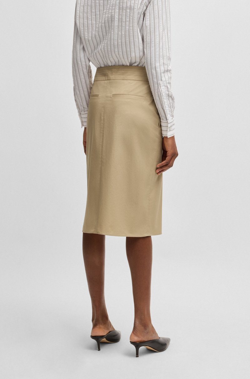 Hugo Boss Falda de algodón elástico con detalle de bolsillo Descuento por venta flash