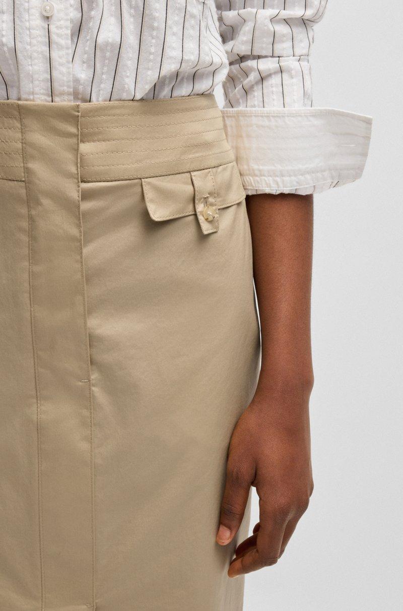 Hugo Boss Falda de algodón elástico con detalle de bolsillo Descuento por venta flash
