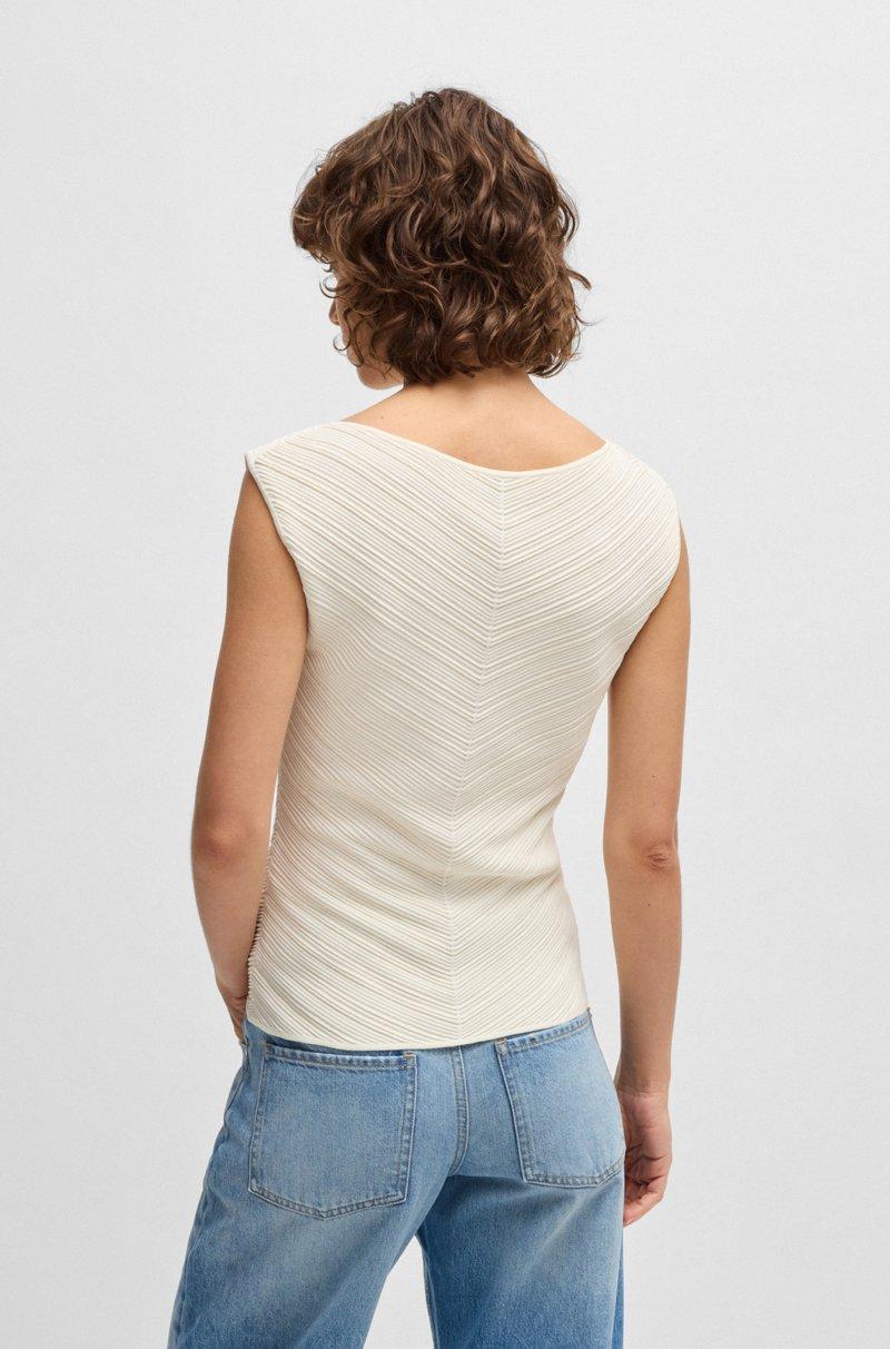 Hugo Boss Top con cuello en pico y estructura de punto Devoluciones gratuitas