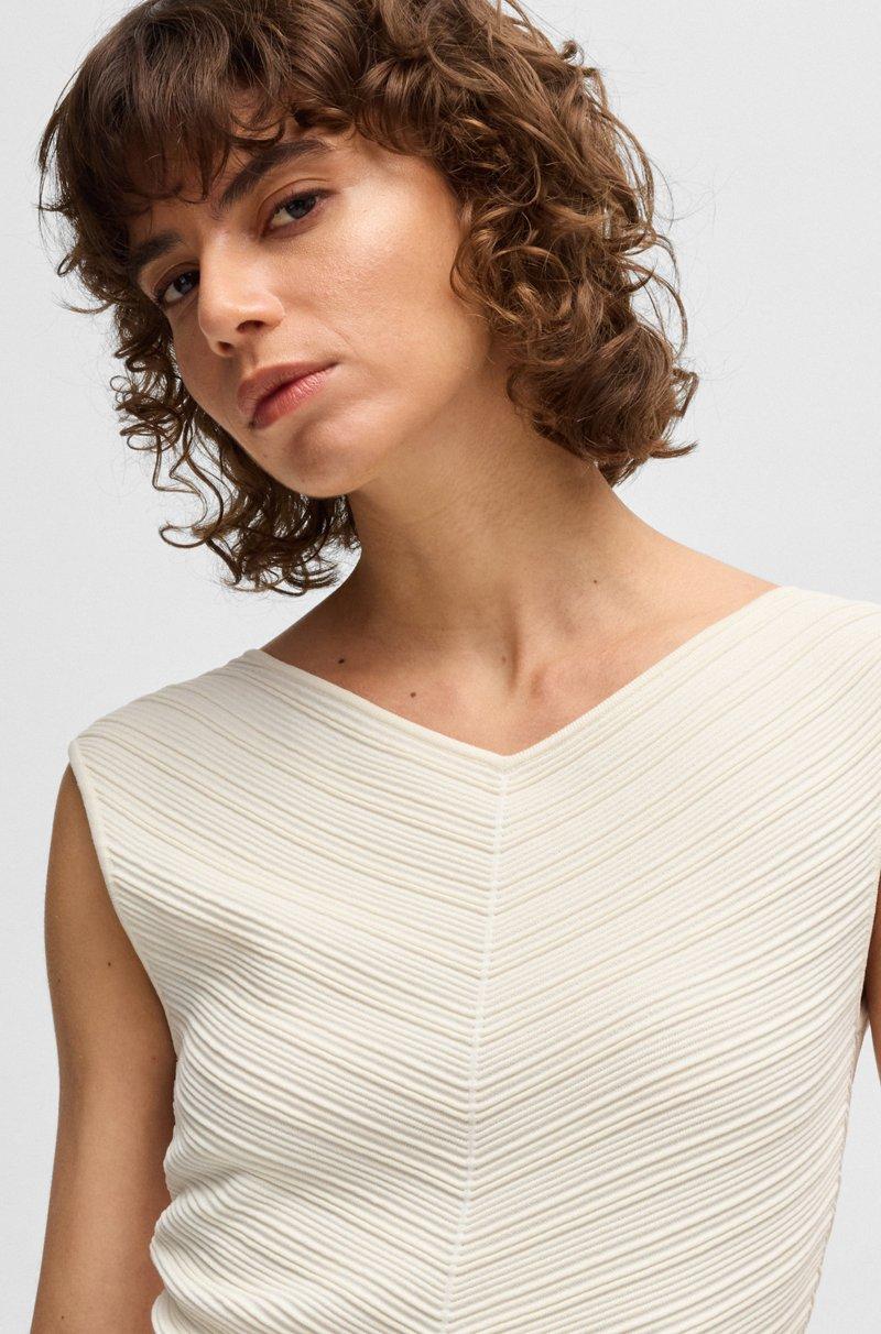 Hugo Boss Top con cuello en pico y estructura de punto Devoluciones gratuitas