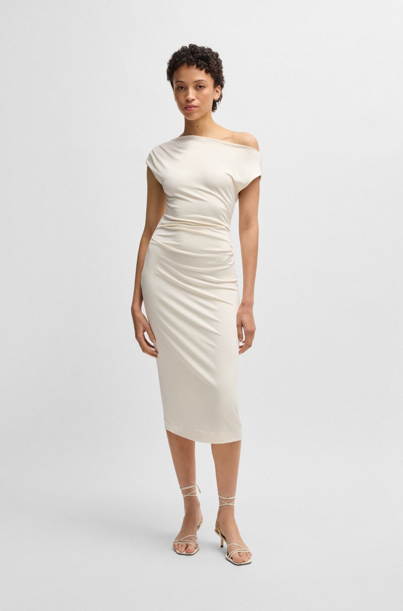Hugo Boss Vestido de punto elástico con escote vamp En línea