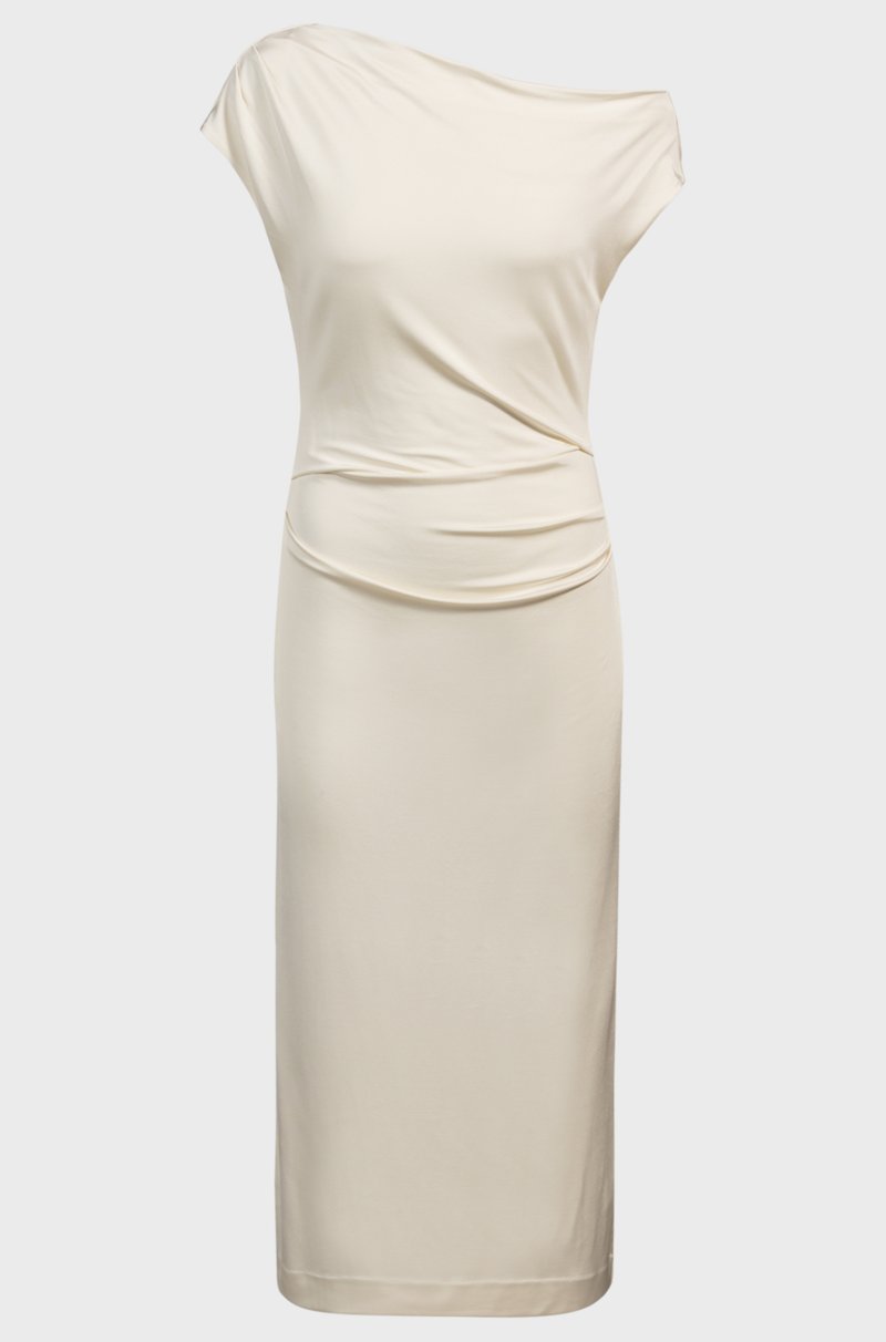 Hugo Boss Vestido de punto elástico con escote vamp En línea