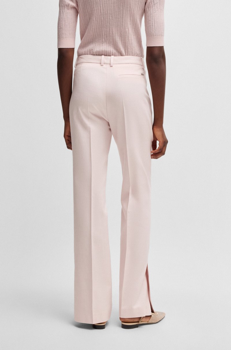 Hugo Boss Pantalones jaspeados con aberturas en los bajos Rebajas