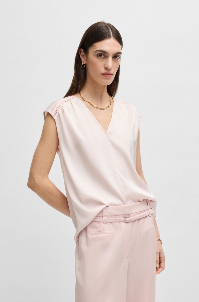 Hugo Boss Blusa sin mangas en satén de seda elástica