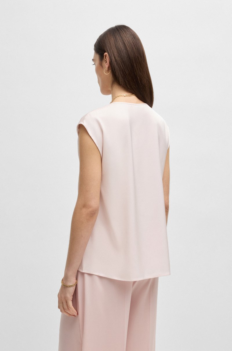 Hugo Boss Blusa sin mangas en satén de seda elástica Ofertas