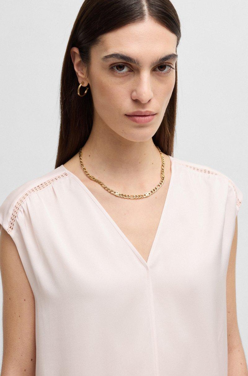 Hugo Boss Blusa sin mangas en satén de seda elástica Ofertas