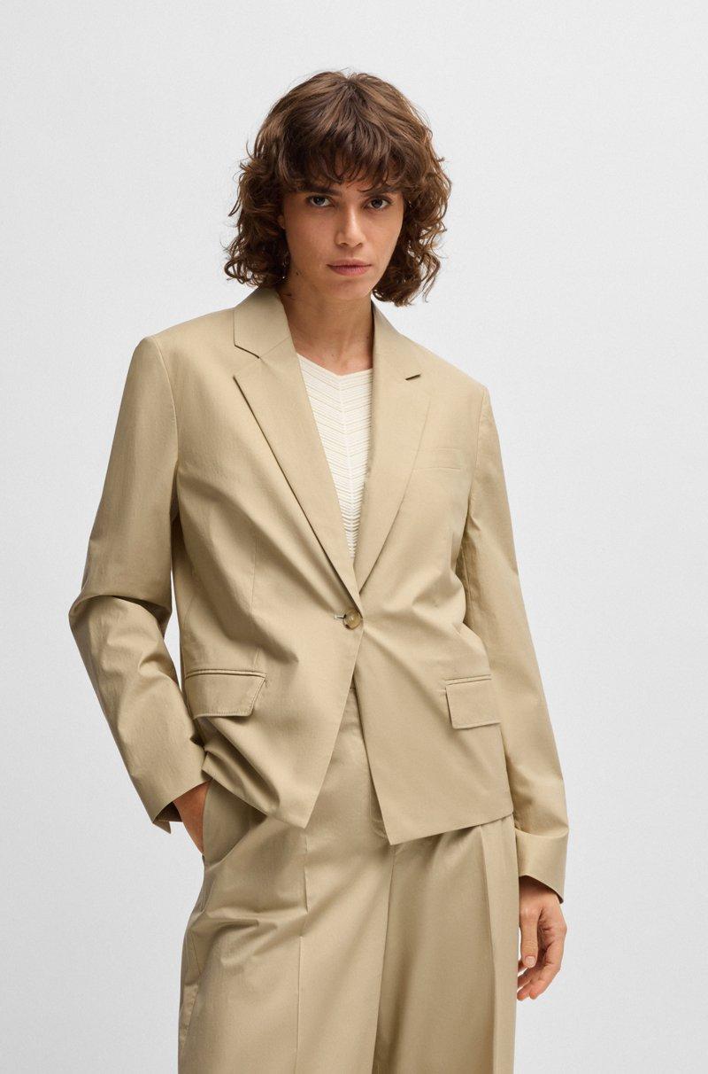 Hugo Boss Blazer con un solo botón en algodón elástico vaporoso Venta caliente