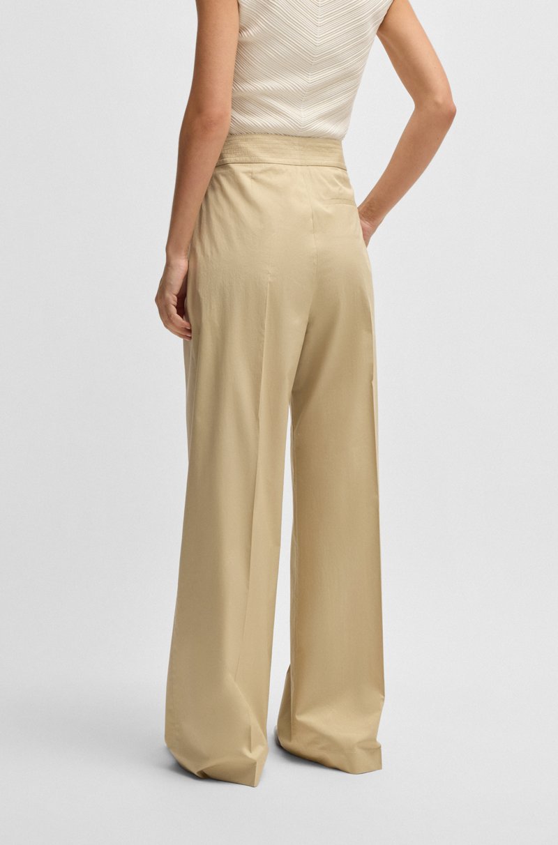 Hugo Boss Pantalones regular fit de talle alto en algodón elástico vaporoso En oferta
