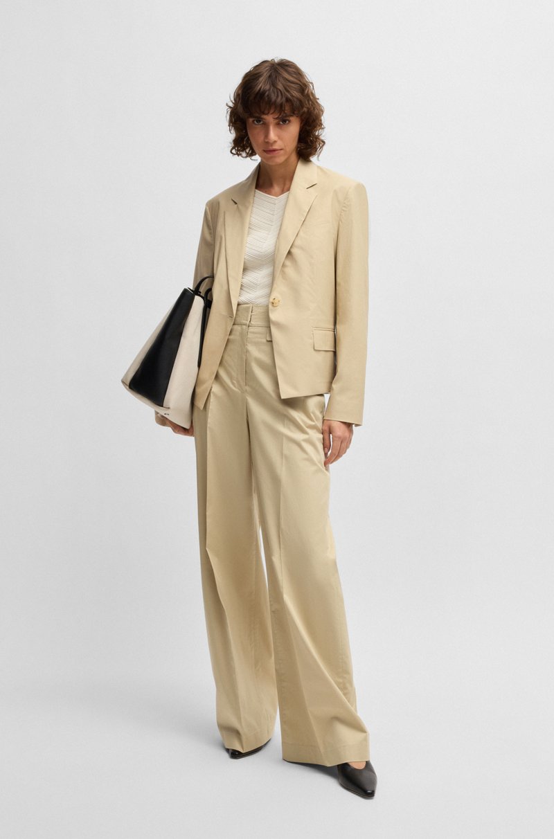 Hugo Boss Pantalones regular fit de talle alto en algodón elástico vaporoso En oferta