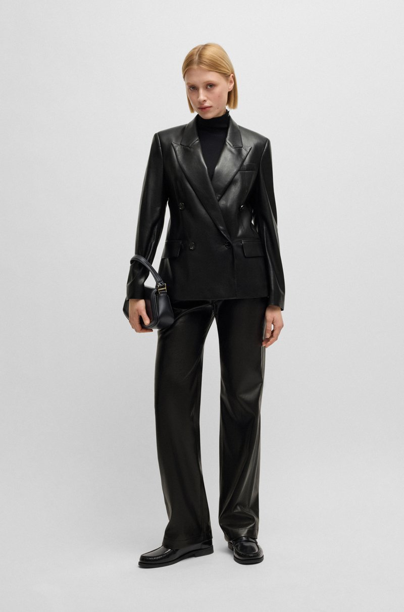 Hugo Boss Blazer cruzado regular fit en piel sintética Rebajas de fábrica