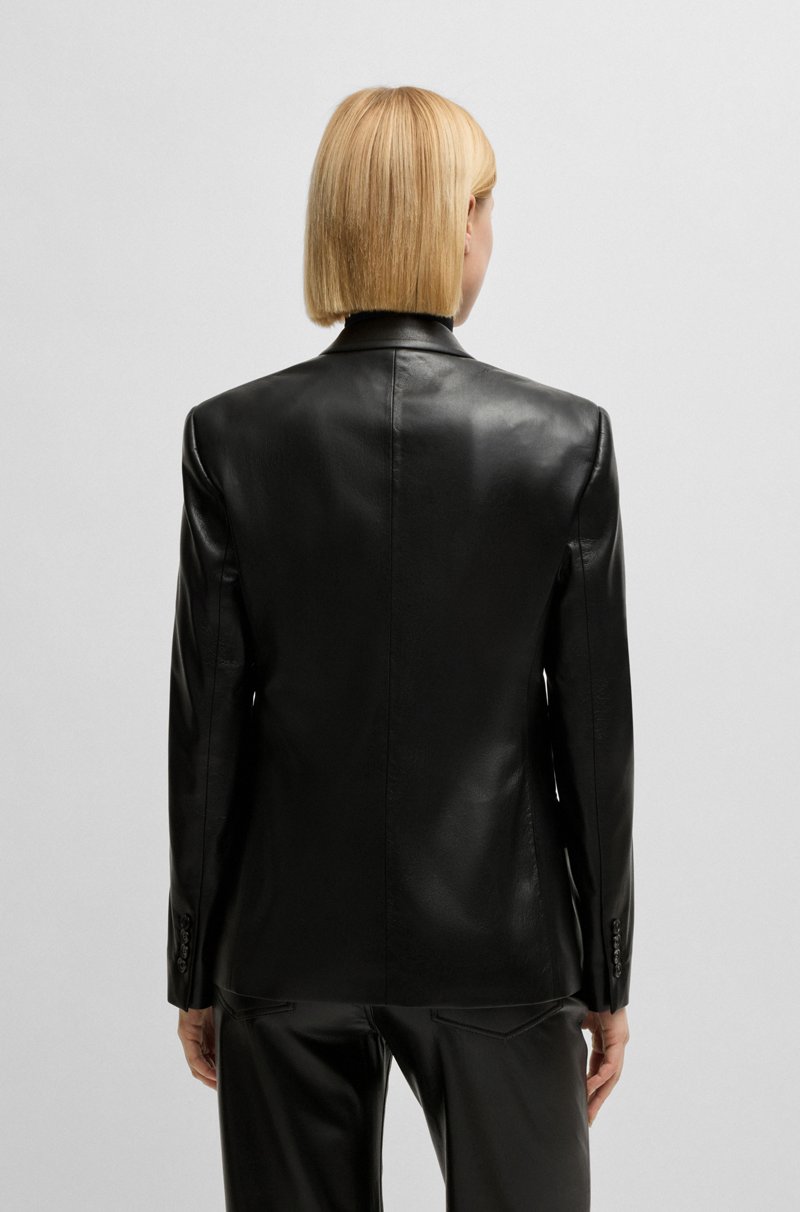 Hugo Boss Blazer cruzado regular fit en piel sintética Rebajas de fábrica