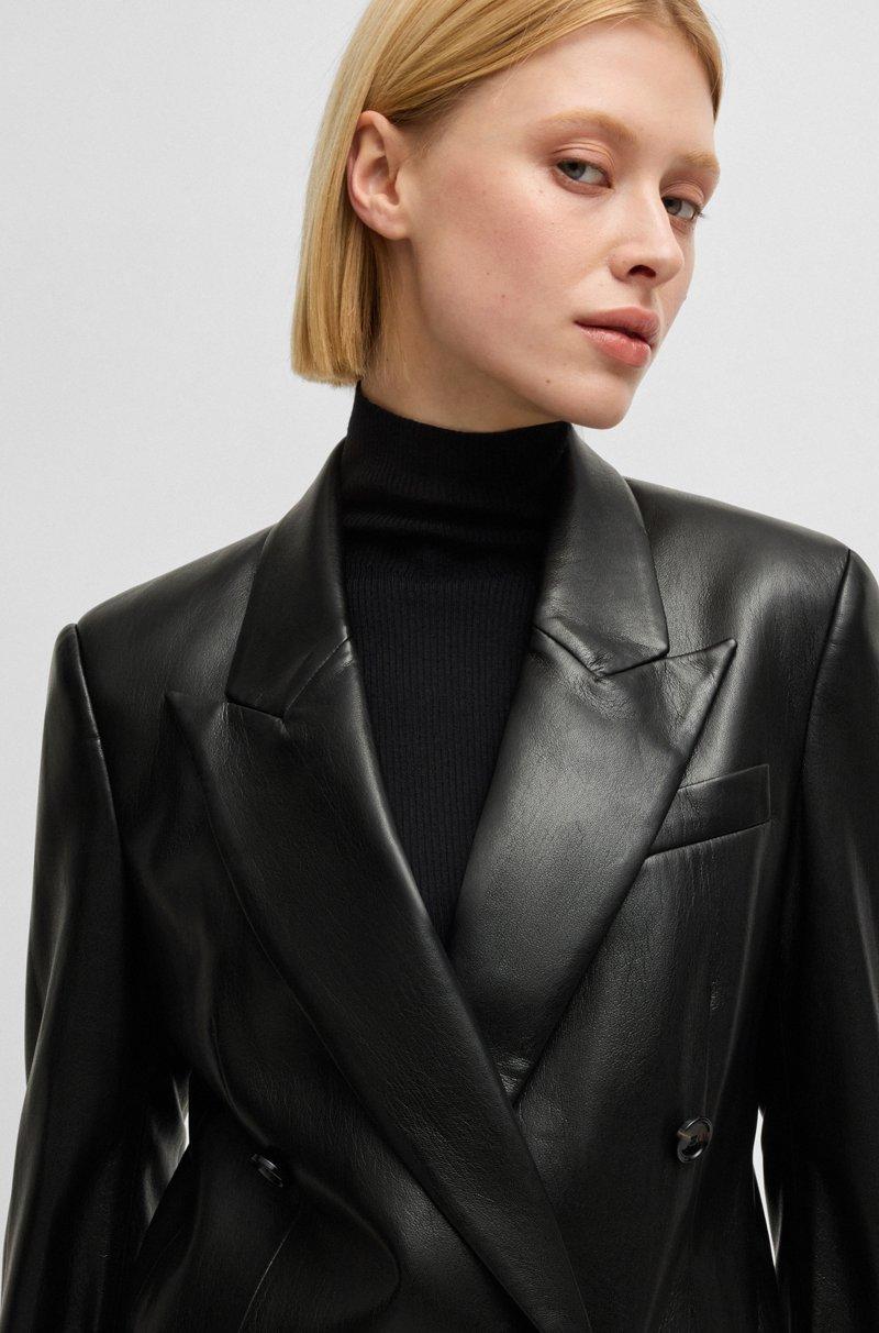 Hugo Boss Blazer cruzado regular fit en piel sintética Rebajas de fábrica
