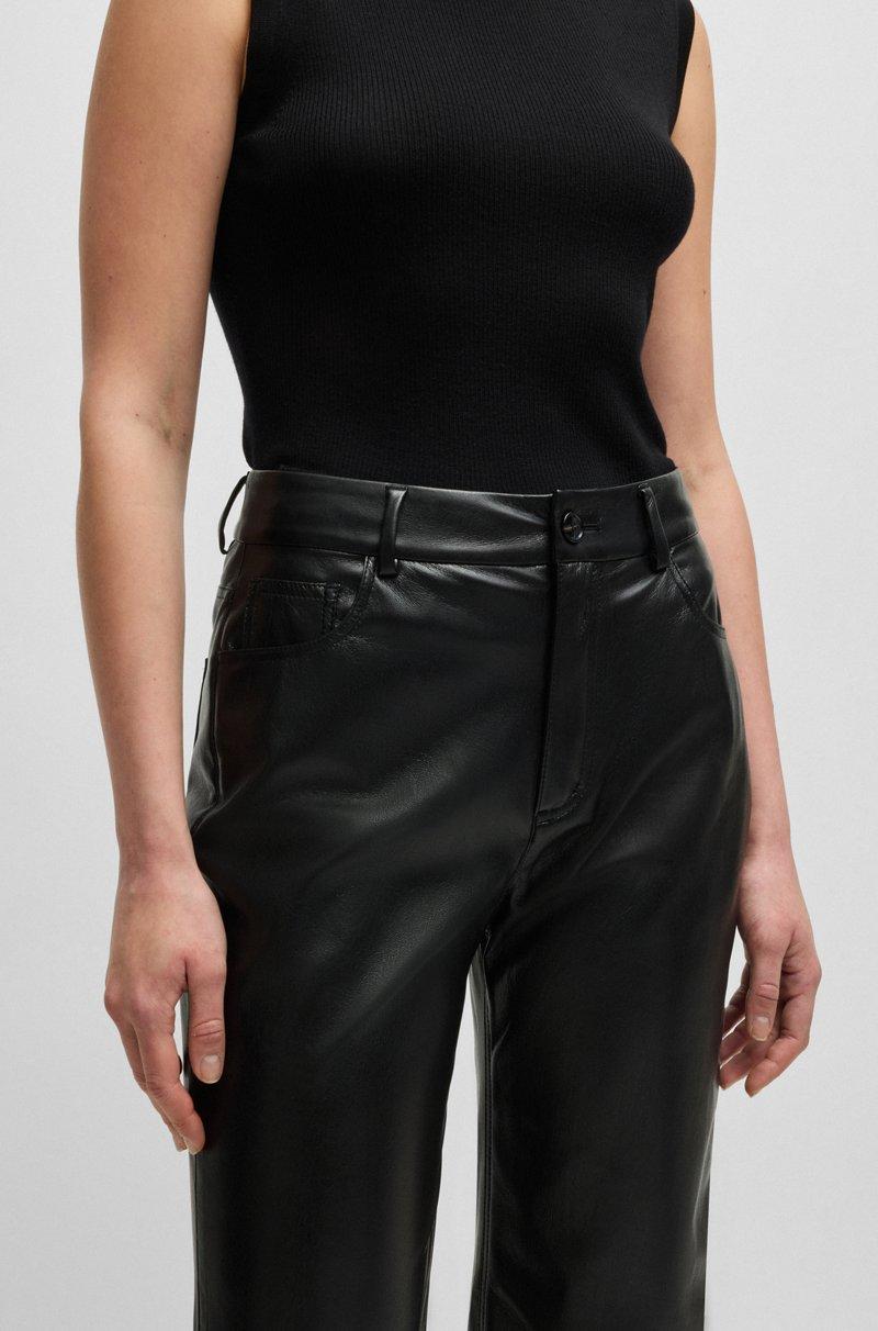 Hugo Boss Pantalones de cinco bolsillos en piel sintética Ventas relámpago