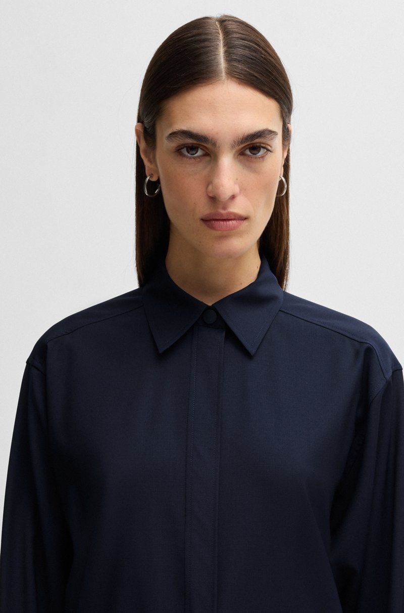 Hugo Boss Blusa en lana resistente a las arrugas ideal para viajar Tienda