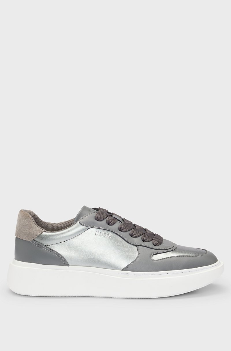 Hugo Boss Deportivas de piel sintética con detalles plateados Rebajas online