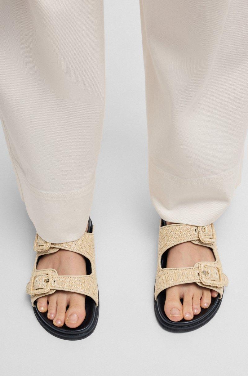 Hugo Boss Chanclas de rafia con correas con hebilla Superdescuento