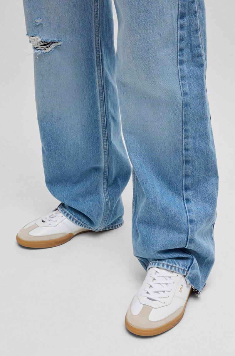 Hugo Boss Deportivas de piel con cordones y ribetes de ante Envío internacional gratuito