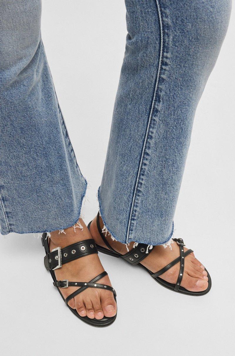Hugo Boss Sandalias de piel con remaches y ojales metalizados Ahorra y exporta