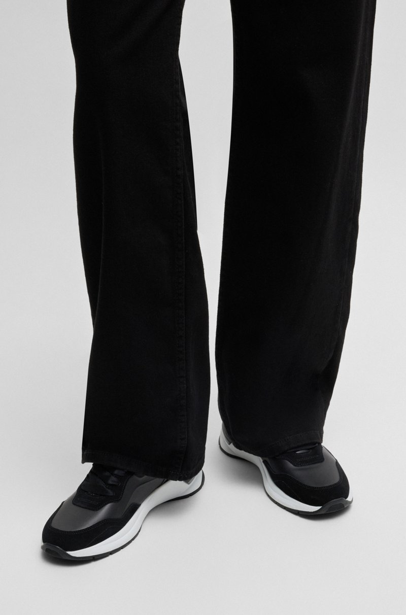 Hugo Boss Deportivas con cordones en mezcla de diferentes materiales con ribetes de ante Libre de impuestos