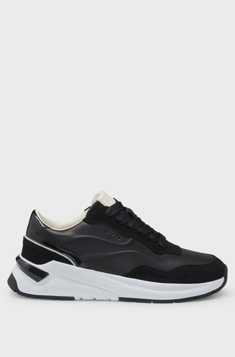 Hugo Boss Deportivas con cordones en mezcla de diferentes materiales con ribetes de ante Libre de impuestos