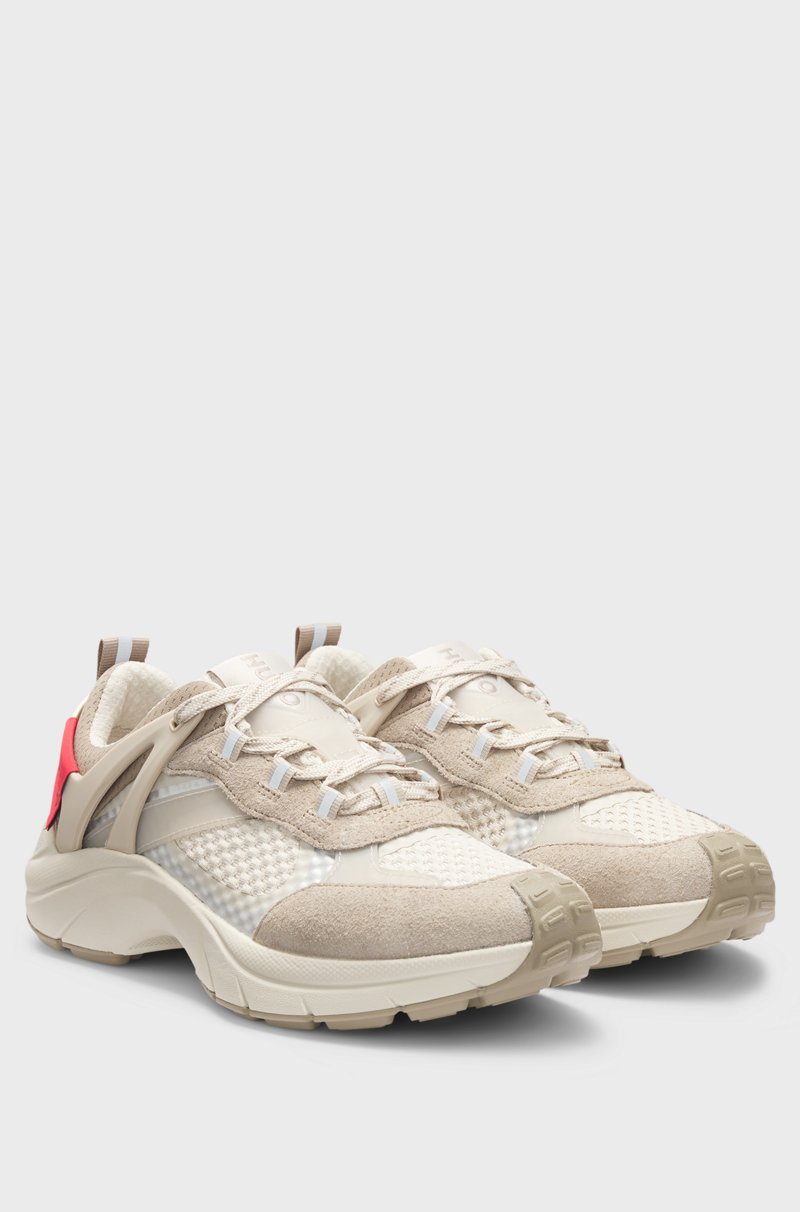Hugo Boss Deportivas de la marca con malla y ante