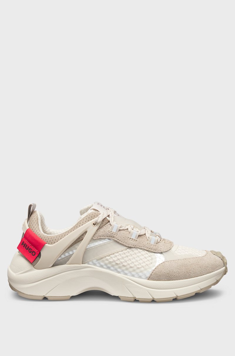 Hugo Boss Deportivas de la marca con malla y ante Última moda