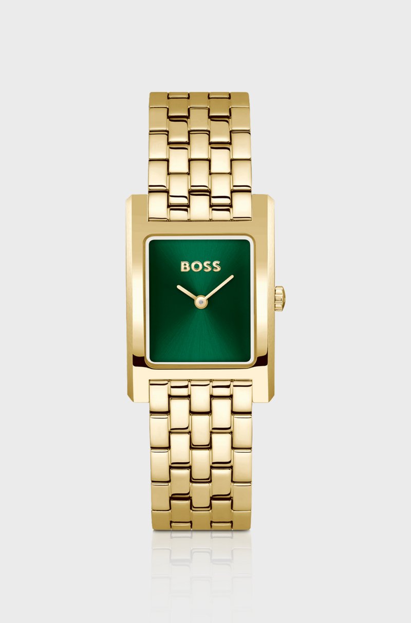 Hugo Boss Reloj en tono dorado con esfera verde En línea