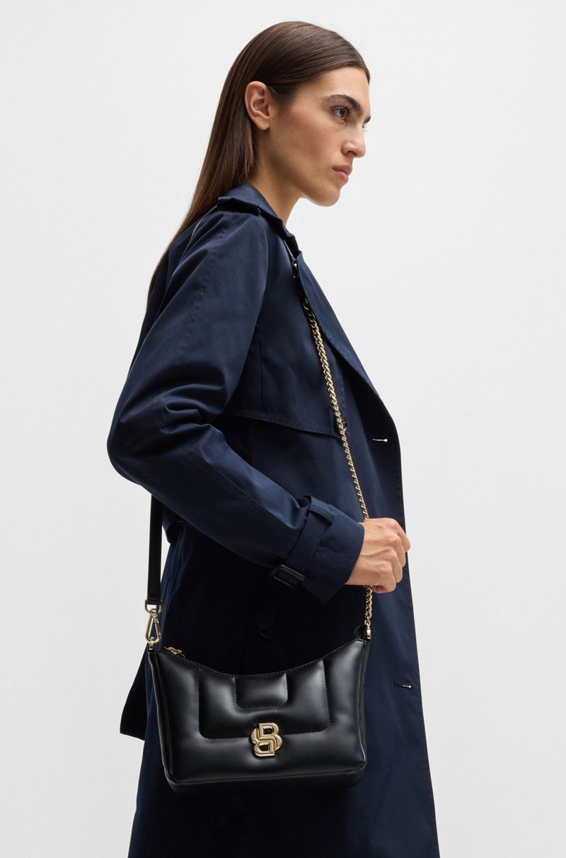 Hugo Boss Bolso hobo guateado con monograma Double B Gran oferta