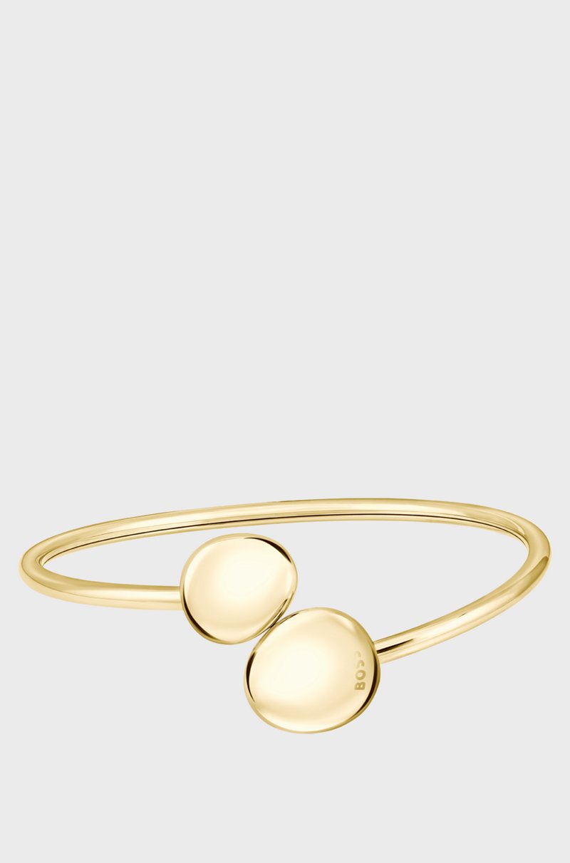 Hugo Boss Brazalete dorado con detalles de estilo guijarro