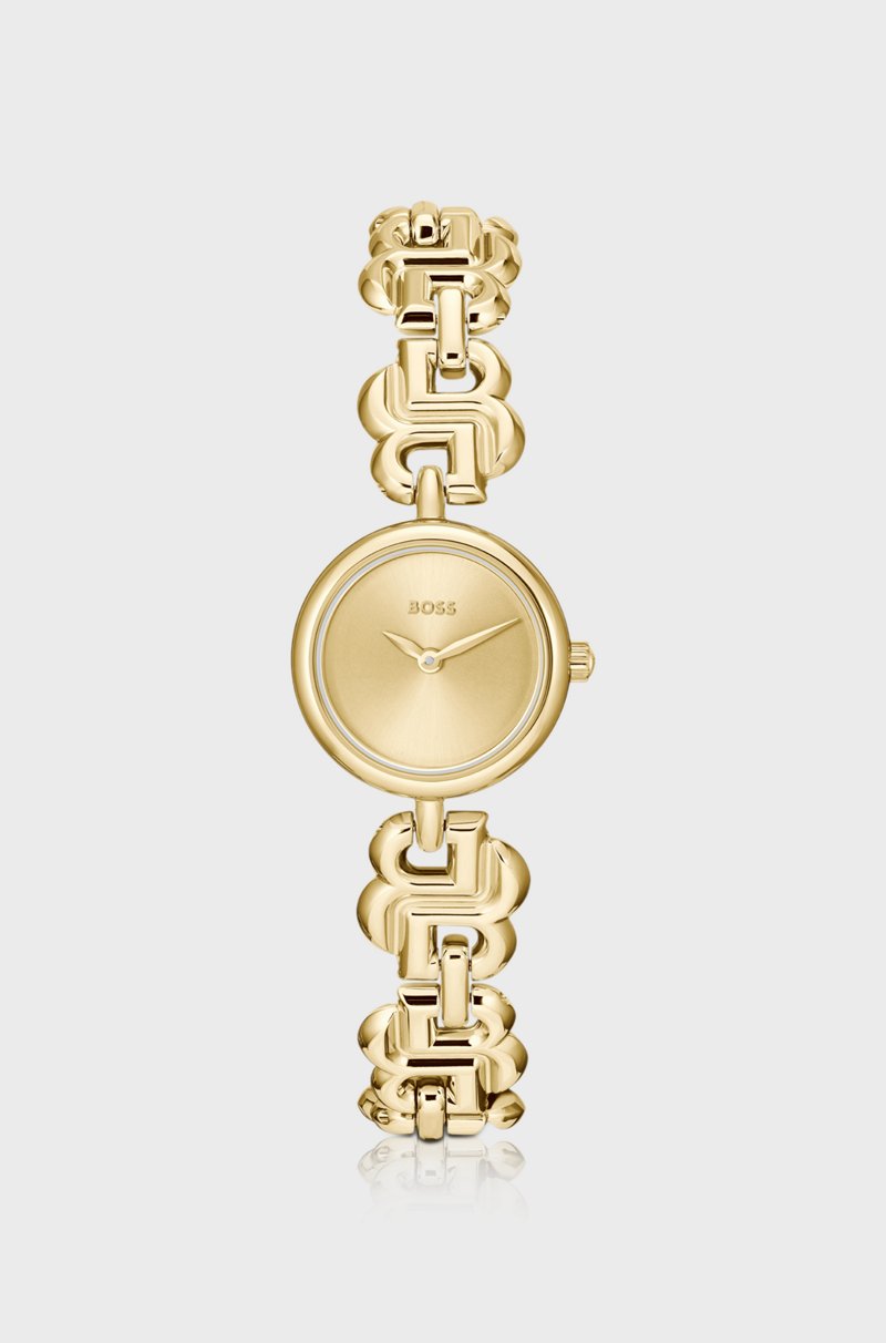 Hugo Boss Reloj dorado con pulsera de monograma