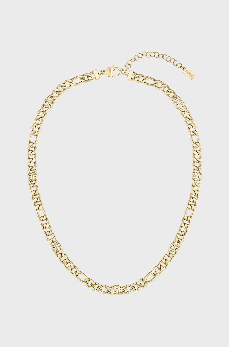 Hugo Boss Collar de cadena dorado con monogramas Double B Rebajas online