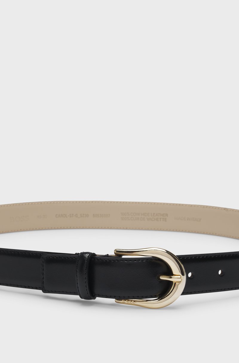 Hugo Boss Cinturón de piel italiana con hebilla con logo COMPRAR AHORA