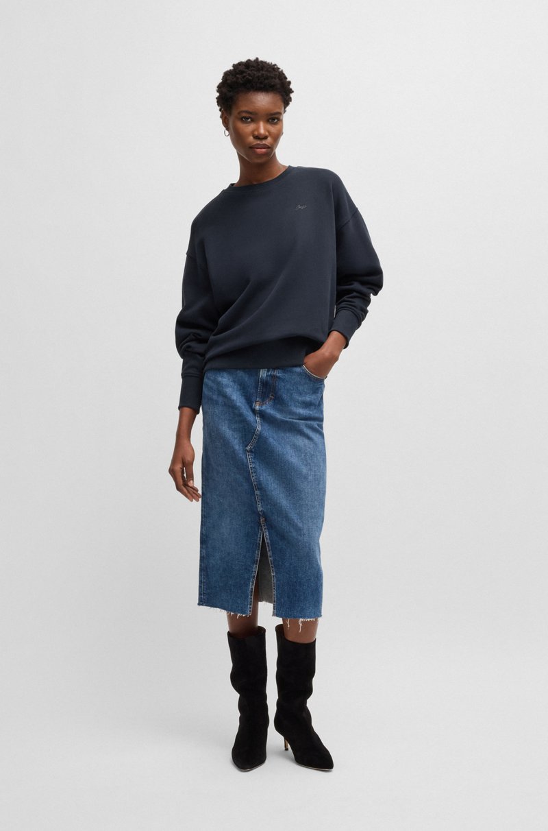 Hugo Boss Sudadera slim fit de felpa de rizo de algodón con logo pequeño Oferta especial de fábrica