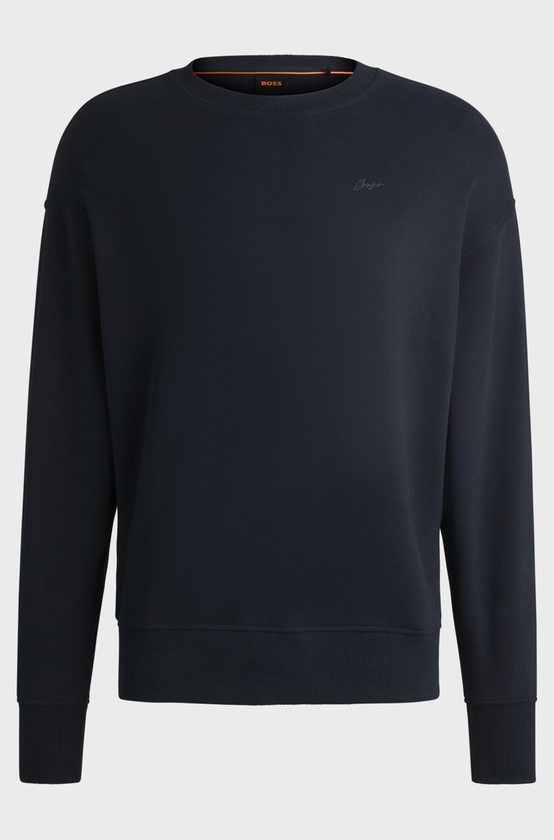 Hugo Boss Sudadera slim fit de felpa de rizo de algodón con logo pequeño Oferta especial de fábrica