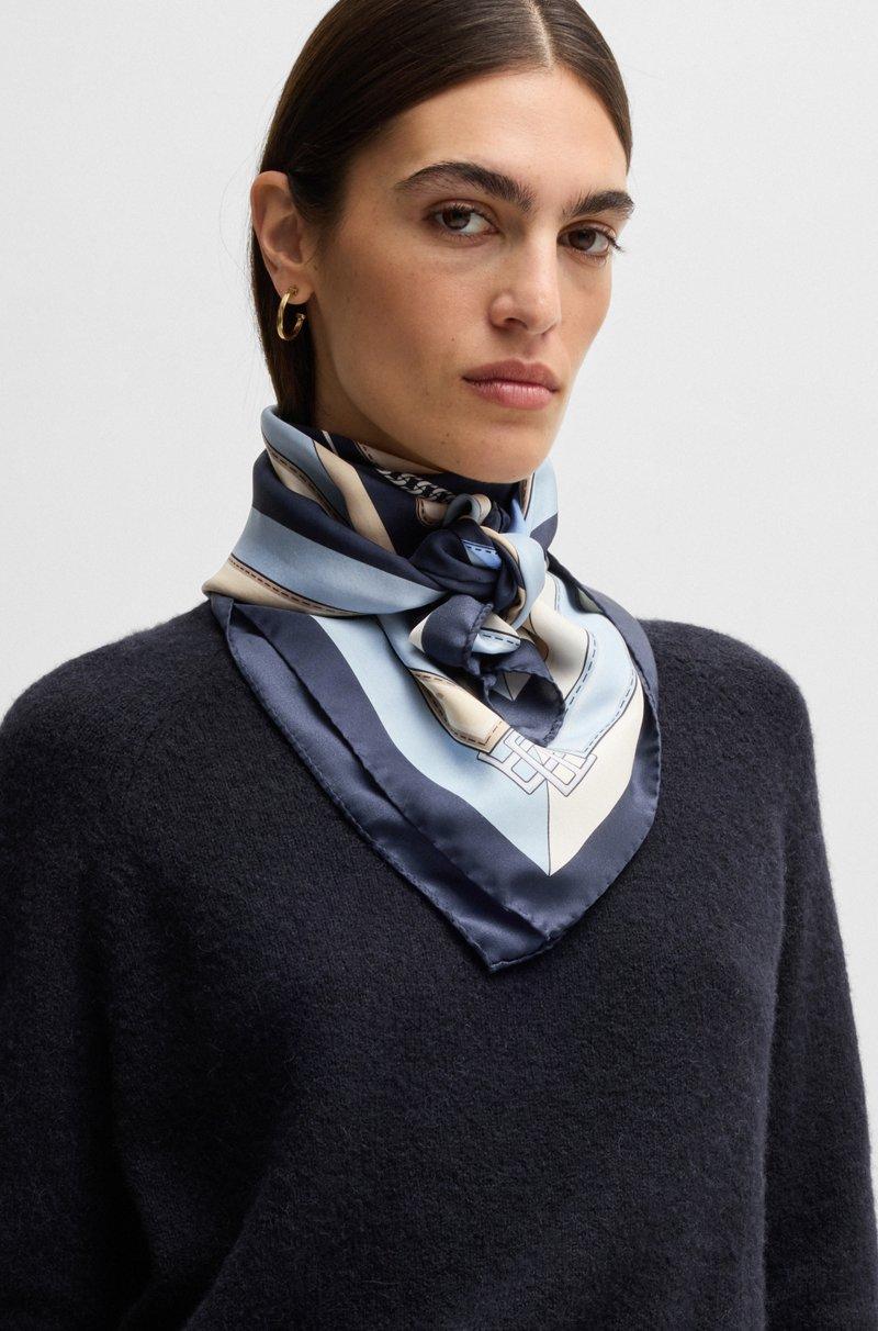 Hugo Boss Pañuelo de sarga de seda estampada hecho en Italia Solo queda un día