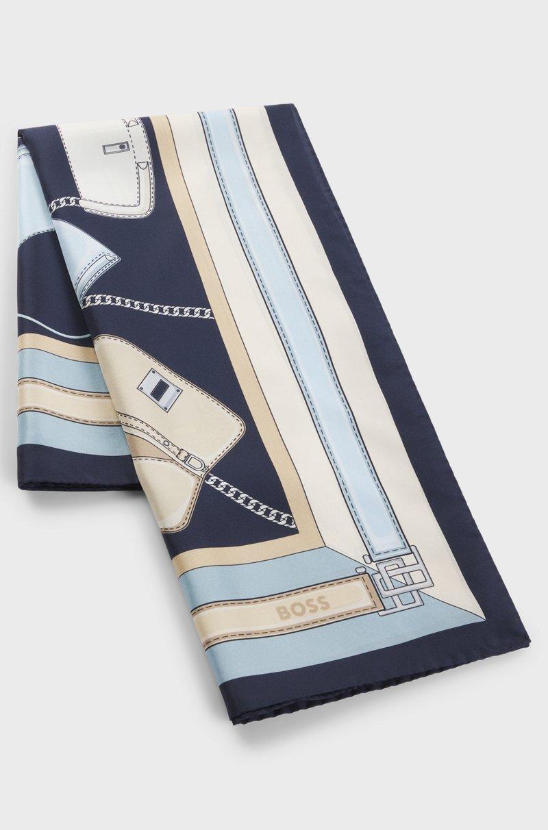 Hugo Boss Pañuelo de sarga de seda estampada hecho en Italia Solo queda un día